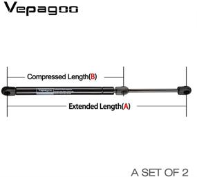 img 1 attached to 🚗 Газонаполненные опоры подъема для 2002-2007 Jeep Liberty - Vepagoo 4366 передние амортизаторы капота (набор из 2 шт / пара / 2 шт)