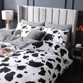 img 3 attached to 🐄 ANMINY Cow Print Duvet Cover Set - Ultra Soft 3 Piece Bedding Kit with Pillow Cases, King Size