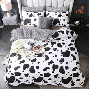 img 2 attached to 🐄 ANMINY Cow Print Duvet Cover Set - Ultra Soft 3 Piece Bedding Kit with Pillow Cases, King Size