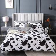 🐄 anminy cow print duvet cover set - ultra soft 3 piece bedding kit with pillow cases, king size logo