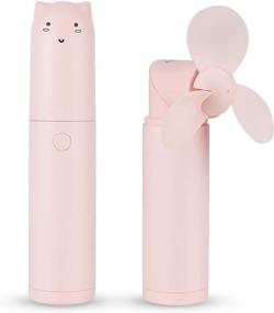 img 4 attached to DMH Handheld Fan: Super Mini Personal Fan with USB Rechargeable Battery - 2 Speeds, Foldable & Cute Portable Fan for Girls, Women and Kids - Ideal for Outdoor Travelling, Home, Office, and Travel (Pink)