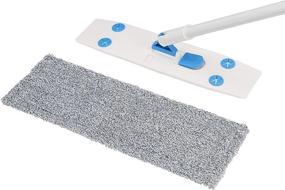 img 3 attached to 🧹 Blue and White Amazon Basics Washable Cloth Dust Mop Sweeper