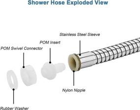 img 1 attached to 🚿 Singing Rain - 59" Kink-Free Flexible Stainless Steel Shower Hose: Perfect Replacement for Handheld Showerhead Hose