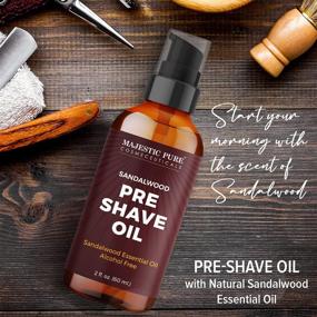 img 3 attached to 🪒 Majestic Pure Sandalwood Pre Shave Oil for Men - Top Shaving Oil for Safety Razor, Straight Razor - Ideal for Sensitive Skin, Silky Smooth and Irritation Free Shave - Alcohol Free, 2 fl oz