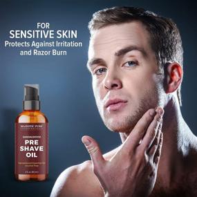 img 2 attached to 🪒 Majestic Pure Sandalwood Pre Shave Oil for Men - Top Shaving Oil for Safety Razor, Straight Razor - Ideal for Sensitive Skin, Silky Smooth and Irritation Free Shave - Alcohol Free, 2 fl oz