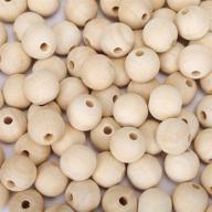 200 pieces of natural unfinished round wooden beads - 20mm wood spacer beads for crafts and decorations logo