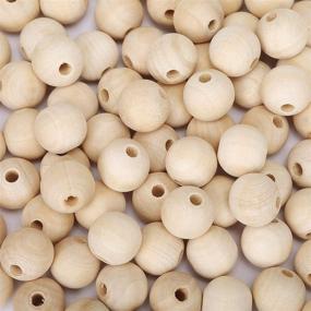 img 4 attached to 200 Pieces of Natural Unfinished Round Wooden Beads - 20mm Wood Spacer Beads for Crafts and Decorations