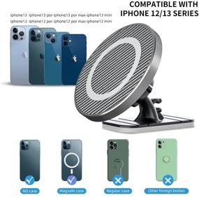 img 3 attached to 360° Rotation Magnetic Phone Car Mount for iPhone 13/13 Pro/13 Pro Max/13 Mini, iPhone 12/12 Pro/12 Pro Max/Mini, with Mag-Safe Case, Dashboard and Air Vent Phone Holder