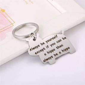 img 1 attached to Hippopotamus-Themed Inspiration Keychain: An Inspirational Gift for Yourself and Loved Ones