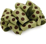 🎀 offray wired edge ringleader dots craft ribbon, green/brown - 1.5" x 10 yard spool: ideal for creative crafts and decorations logo