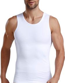 img 4 attached to 👕 Men's Slimming Body Shaper Compression Tank Top Undershirt by ISUP