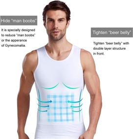 img 2 attached to 👕 Men's Slimming Body Shaper Compression Tank Top Undershirt by ISUP