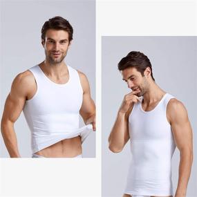 img 3 attached to 👕 Men's Slimming Body Shaper Compression Tank Top Undershirt by ISUP