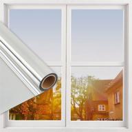 🪟 one way mirror privacy film: daytime uv blocking & heat control window tint – silver, 17" x 6.5 ft, static cling decorative film for home & office logo