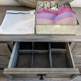 img 1 attached to Underwear Drawer Organizer with Mesh Laundry Bag - Dresser Storage Solution for Bra, Panties, Socks, and Baby Diapers by La Luna - 5 Piece Set