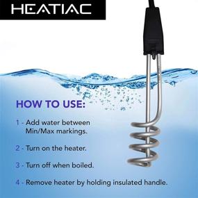 img 2 attached to 🔥 HEATIAC Large Immersion Water Heater: Portable Electric Boiler for Instant Hot Water, Coffee, Tea, Soup - 1500W, 110V with On/Off Switch