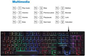 img 3 attached to 🎮 Gaming Keyboard and Mouse Combo - CHONCHOW USB Wired Rainbow Backlit Keyboard Mice Set with Mechanical Feel, Compatible with PS4, PC, Windows, Mac - Black