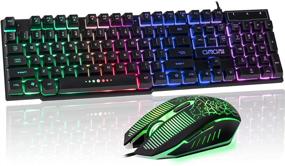 img 4 attached to 🎮 Gaming Keyboard and Mouse Combo - CHONCHOW USB Wired Rainbow Backlit Keyboard Mice Set with Mechanical Feel, Compatible with PS4, PC, Windows, Mac - Black