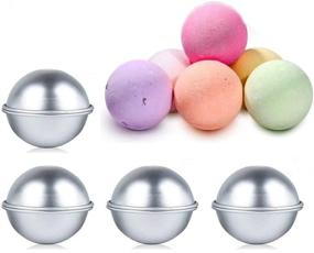 img 4 attached to 🛁 Bloss DIY Metal Bath Bomb Mold - 4 Set with 8 Pieces, Crafting Your Own Fizzles - 1.8 Inches - Perfect for Gifts!