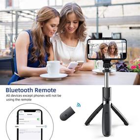 img 1 attached to Компактный самострел с треногой и встроенными фонариками и Bluetooth-пультом дистанционного управления для макияжа, фотографии, стриминга - совместим с устройствами iPhone/Android.