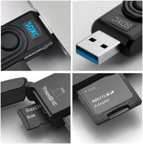 img 1 attached to 📸 Rocketek USB 3.0 SD Card Reader with 2 Slots: SDXC/SDHC/UHS-I & Micro SD Card Reader - Also Functions as a USB 3.0 Flash Drive