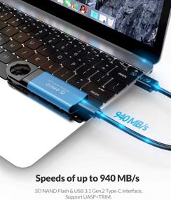 img 2 attached to ORICO 512GB Mini M.2 NVME Portable SSD - Ultra-Fast External Solid State Drive with 940MB/s Speed - Compatible with Laptop, Mac, Phones, and More - 3D NAND with USB 3.1 Gen 2 Type C - GV100 Blue (SSD Included)