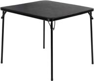 🃏 vecelo black metal portable square folding card table with vinyl upholstery and collapsible legs logo