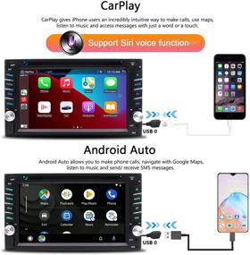 img 4 attached to Top-rated Android 10.0 OS Car Stereo with CarPlay, Android Auto, 🚗 GPS, DVD, Bluetooth, and More - 6.2-inch Touchscreen Double Din Head Unit