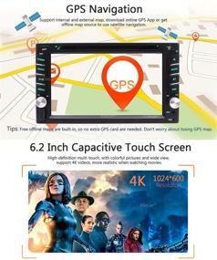 img 2 attached to Top-rated Android 10.0 OS Car Stereo with CarPlay, Android Auto, 🚗 GPS, DVD, Bluetooth, and More - 6.2-inch Touchscreen Double Din Head Unit