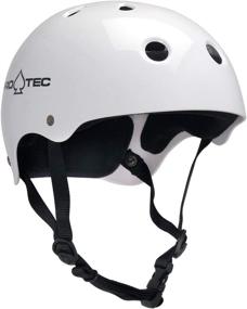 img 4 attached to 🚲 Small Gloss White Pro-Tec Classic Skate and Bike Helmet