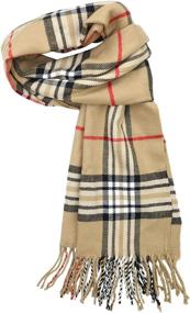 img 3 attached to 🧣 Achillea Classic Plaid Cashmere Winter Men's Accessories and Scarves" - optimized rewrite: "Achillea Winter Men's Accessories and Scarves - Classic Plaid Cashmere Collection