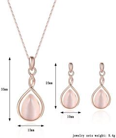 img 1 attached to 💍 Набор украшений для свадьбы ASHMITA Rose Gold Teardrop Necklace and Gemstone Dangle Earrings