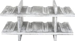 img 2 attached to 🍷 8-Bottle Rustic Graywashed Wood Wine Storage Rack by MyGift