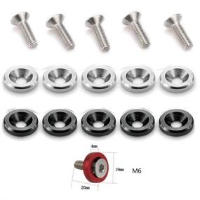 img 1 attached to STETION 25 Pcs Fender Bumper Washer Bolt 6061 T6 Grade M6X20Mm CNC Finishing Washer Engine Bay Dress Up Fastener Kit (Gre)