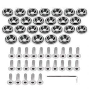 img 4 attached to STETION 25 Pcs Fender Bumper Washer Bolt 6061 T6 Grade M6X20Mm CNC Finishing Washer Engine Bay Dress Up Fastener Kit (Gre)