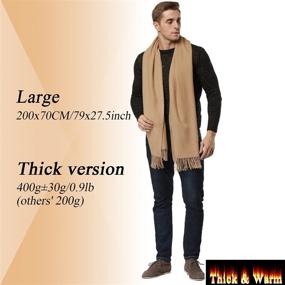 img 1 attached to Unisex Winter Christmas Cashmere Scarf for Men - Stylish Accessory and Neckwear