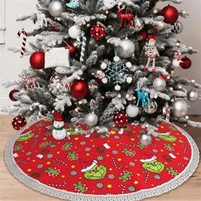 img 2 attached to 🎄 Inflyfure The Grinch Stole Christmas: Festive Tree Skirt & Decorations for Xmas Delight