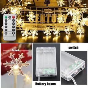 img 1 attached to 🌲 Christmas Lights, Snowflake Lights String, 20FT/40LEDs Remote Control, 8 Modes Timer, Battery Operated Waterproof Fairy Lights for Xmas Garden Patio Bedroom Party Decor Indoor Outdoor Christmas Decorations