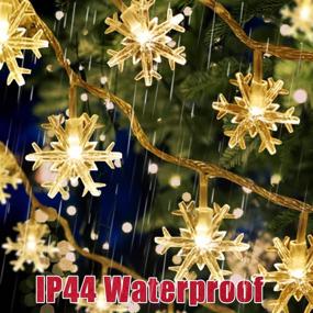 img 2 attached to 🌲 Christmas Lights, Snowflake Lights String, 20FT/40LEDs Remote Control, 8 Modes Timer, Battery Operated Waterproof Fairy Lights for Xmas Garden Patio Bedroom Party Decor Indoor Outdoor Christmas Decorations