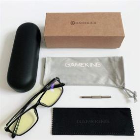 img 1 attached to 🕶️ GAMEKING Classic 2006: Blue Light Blocking Computer Glasses with Anti-Glare Amber Tint Lens for Digital Eye Strain Relief and Better Sleep - TR90 Frame, Black - Men and Women