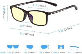 img 2 attached to 🕶️ GAMEKING Classic 2006: Blue Light Blocking Computer Glasses with Anti-Glare Amber Tint Lens for Digital Eye Strain Relief and Better Sleep - TR90 Frame, Black - Men and Women