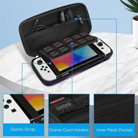img 2 attached to 🎮 Fintie Carry Case for Nintendo Switch OLED Model 2021/Switch 2017 - [Shockproof] Hard Shell Travel Bag with 10 Game Card Slots for Switch Console Joy-Con & Accessories, Galaxy - Enhanced SEO