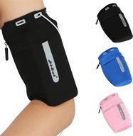 hirui running armband sleeve - universal sports armband for iphone 12/11 and samsung galaxy - secure cell phone holder for exercise & workouts (l, black) logo