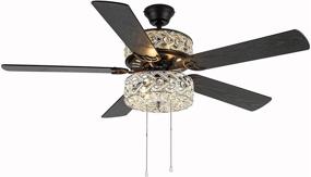 img 4 attached to 💎 River of Goods Glam 52 Inch Width Clear Crystal Double-Lit LED Ceiling Fan: Elegant Silver Design