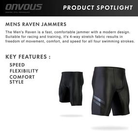 img 2 attached to Onvous Raven Swim Jammers for Men: Fast, 🏊 Flexible & Comfortable Racing & Training Black Swimsuit (Sizes 30-36)