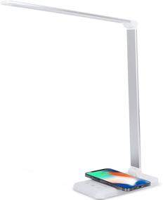 img 4 attached to White LED Desk Lamp: Wireless Charger, USB Port, 5 Lighting Modes, 5 Brightness Levels, Touch Control, 30/60 min Auto Timer, Eye-Caring Office Lamp + Adapter