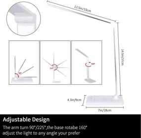 img 2 attached to White LED Desk Lamp: Wireless Charger, USB Port, 5 Lighting Modes, 5 Brightness Levels, Touch Control, 30/60 min Auto Timer, Eye-Caring Office Lamp + Adapter