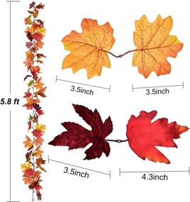 img 1 attached to 🍁 Lvydec 2 Pack Fall Garland Decoration - Artificial Maple Garland with Colorful Leaves for Home, Wedding, Party & Thanksgiving Décor - 5.8ft/Strand (Mixed Color)