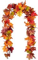 🍁 lvydec 2 pack fall garland decoration - artificial maple garland with colorful leaves for home, wedding, party & thanksgiving décor - 5.8ft/strand (mixed color) logo