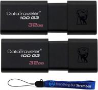 📷 2 пакета kingston 32гб data traveler 3.0 usb высокоскоростные флеш-накопители (dt100g3) с шнурком everything but stromboli логотип